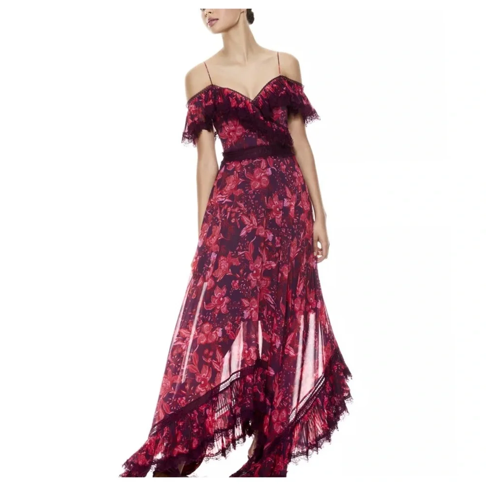 ALICE + OLIVIA Harper Cold Shoulder Maxi Dress - Picture 10 of 15